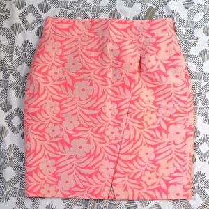 J Crew hot pink floral print wrap Front mini skirt sz12P